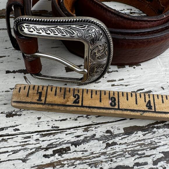 3D Belt Company Brown Genuine Leather Belt Made in Dominican Republic Size 44 - Picture 12 of 16
